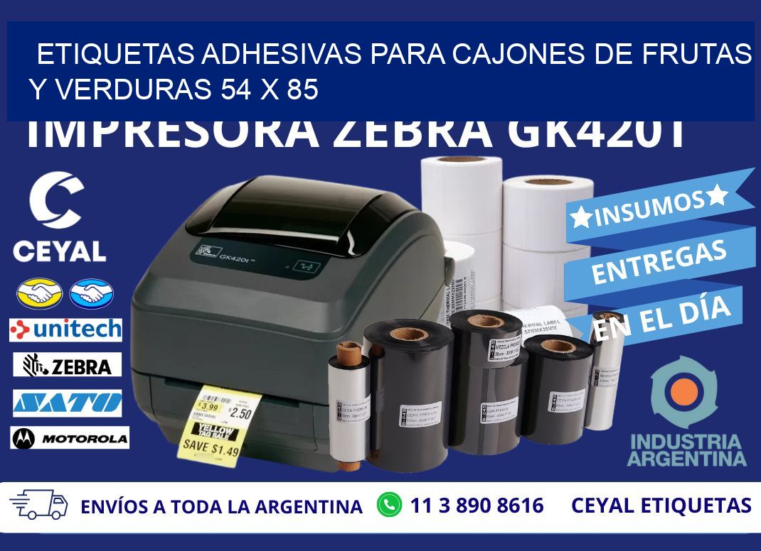 ETIQUETAS ADHESIVAS PARA CAJONES DE FRUTAS Y VERDURAS 54 x 85