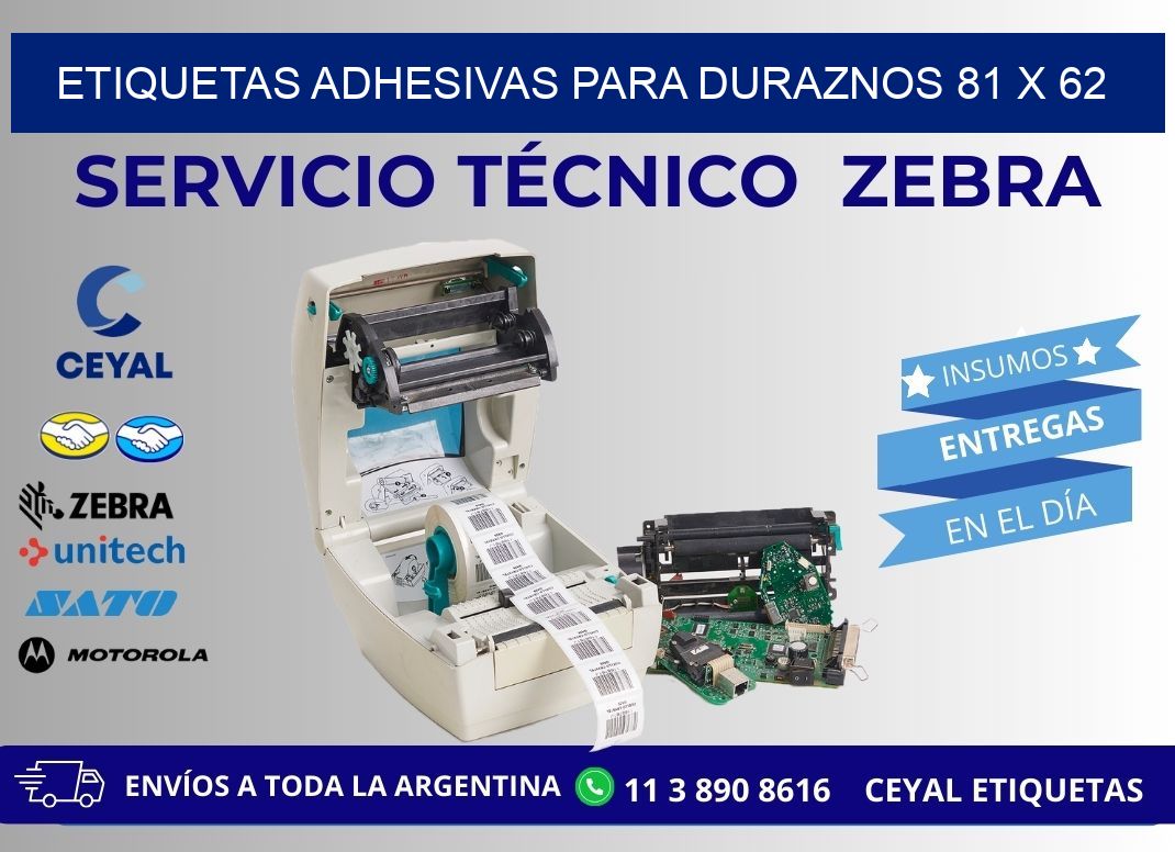 ETIQUETAS ADHESIVAS PARA DURAZNOS 81 x 62