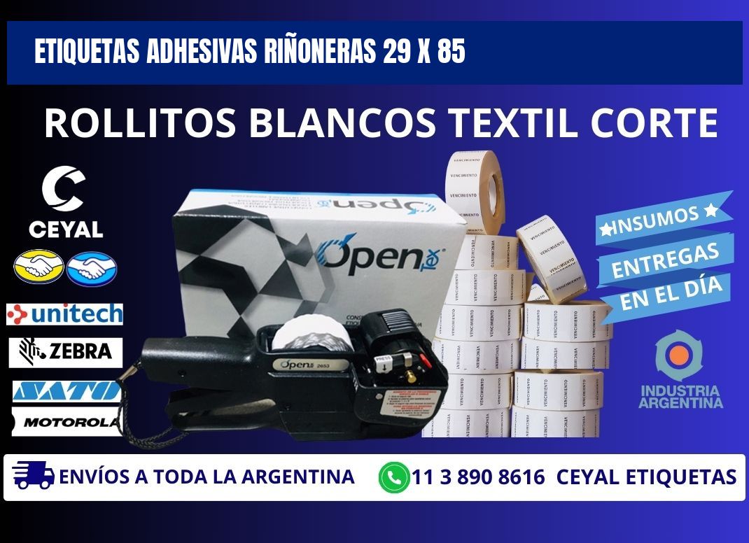 ETIQUETAS ADHESIVAS RIÑONERAS 29 x 85