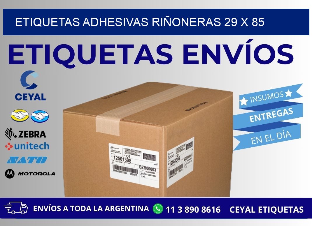 ETIQUETAS ADHESIVAS RIÑONERAS 29 x 85