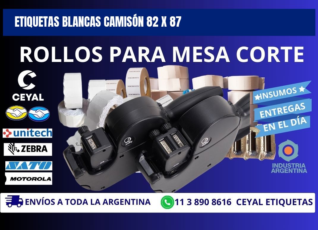 ETIQUETAS BLANCAS CAMISÓN 82 x 87
