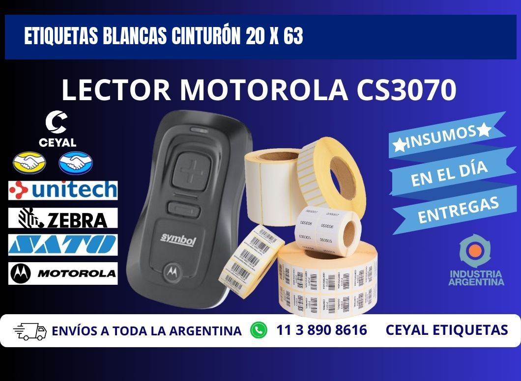 ETIQUETAS BLANCAS CINTURÓN 20 x 63