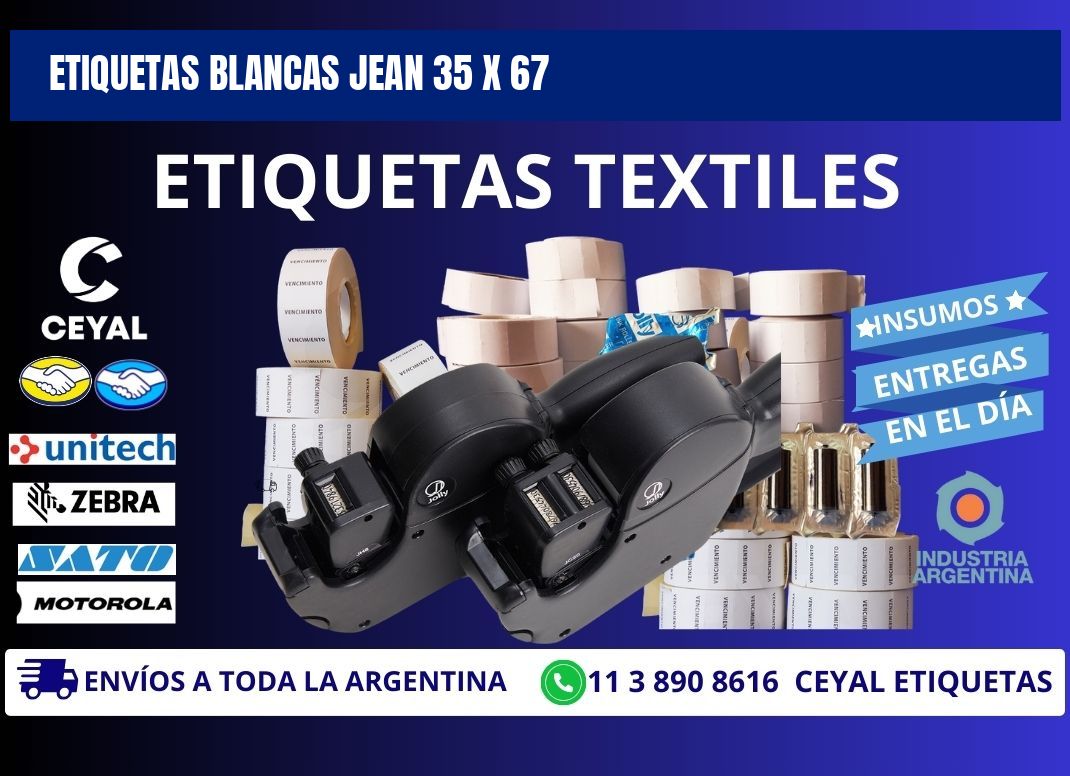 ETIQUETAS BLANCAS JEAN 35 x 67