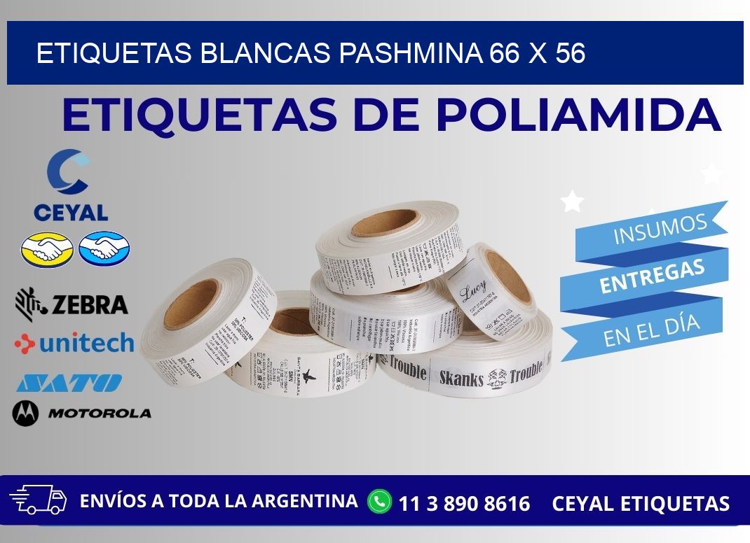 ETIQUETAS BLANCAS PASHMINA 66 x 56