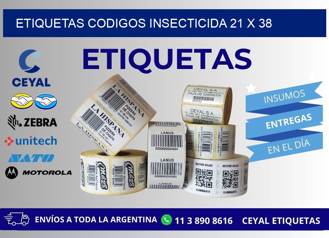 ETIQUETAS CODIGOS INSECTICIDA 21 x 38