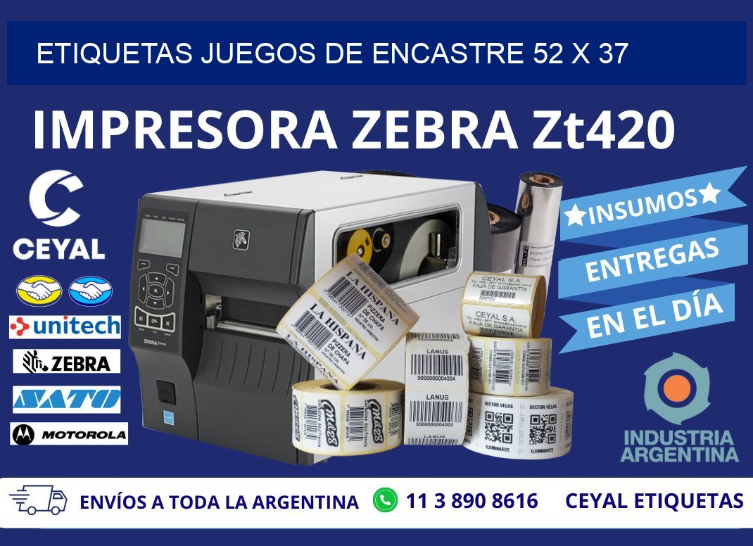 ETIQUETAS JUEGOS DE ENCASTRE 52 x 37