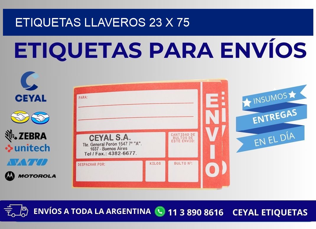 ETIQUETAS LLAVEROS 23 x 75