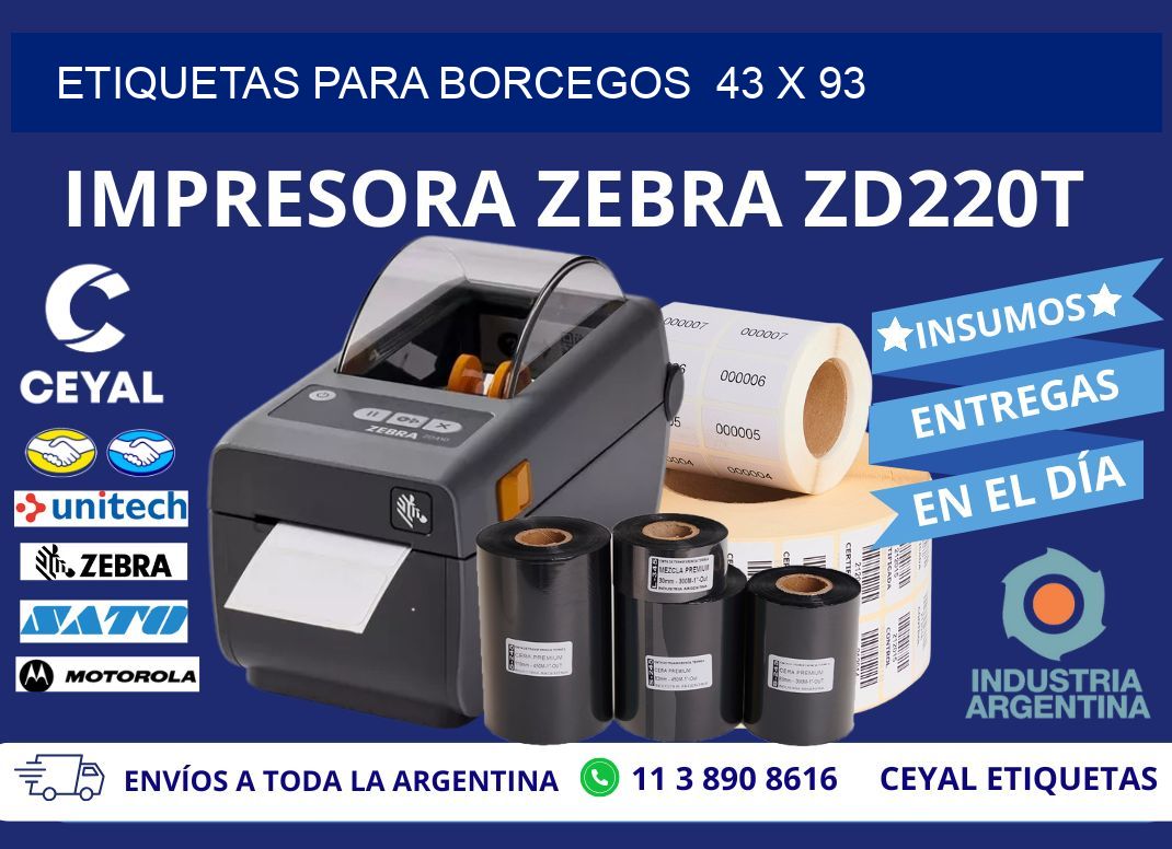ETIQUETAS PARA BORCEGOS  43 x 93