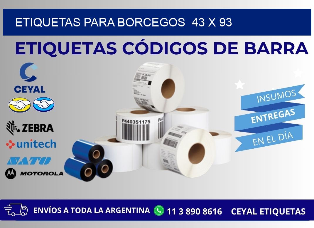 ETIQUETAS PARA BORCEGOS  43 x 93