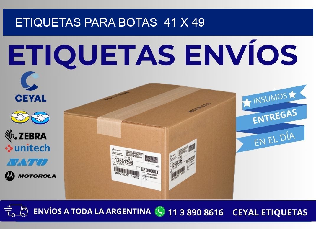 ETIQUETAS PARA BOTAS  41 x 49