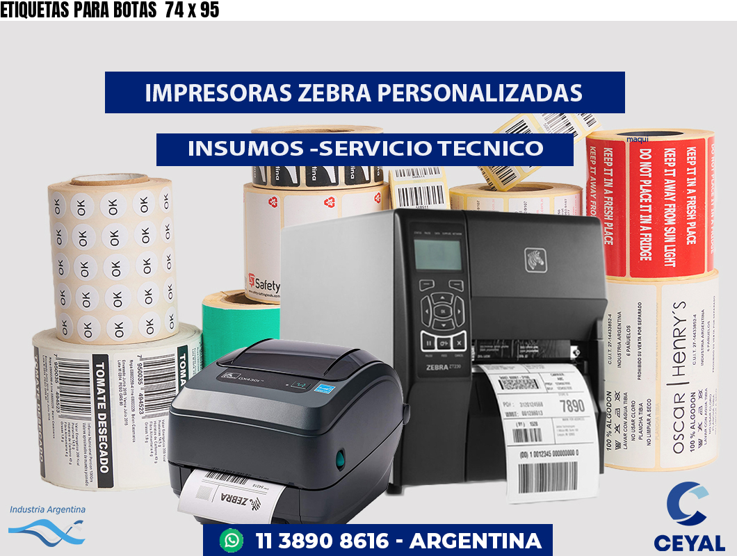 ETIQUETAS PARA BOTAS  74 x 95