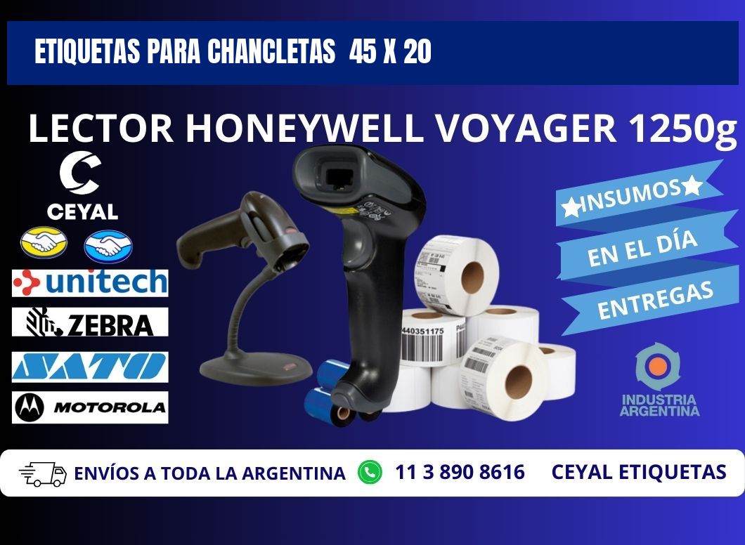 ETIQUETAS PARA CHANCLETAS  45 x 20