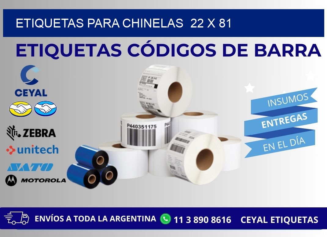 ETIQUETAS PARA CHINELAS  22 x 81
