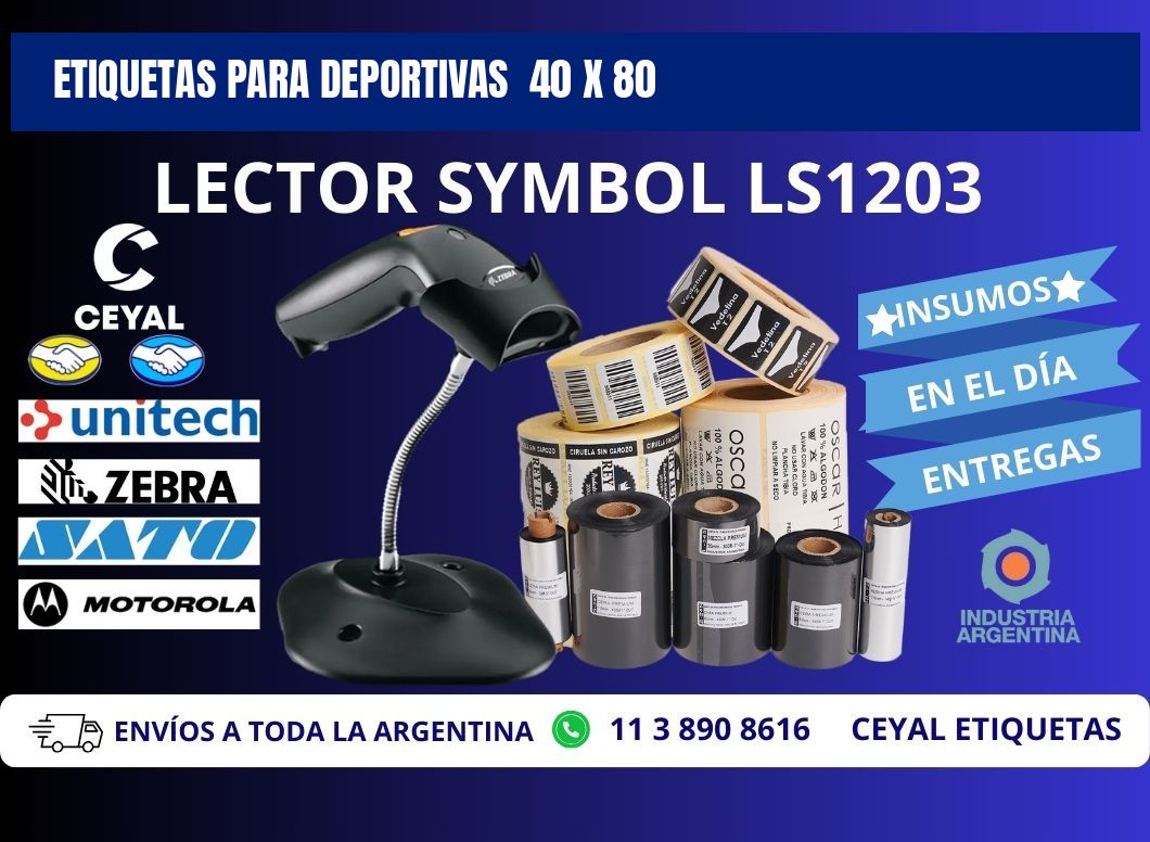 ETIQUETAS PARA DEPORTIVAS  40 x 80