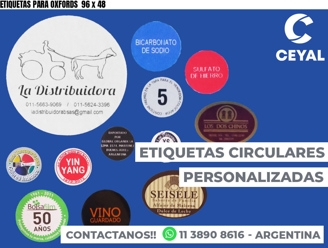 ETIQUETAS PARA OXFORDS  96 x 48