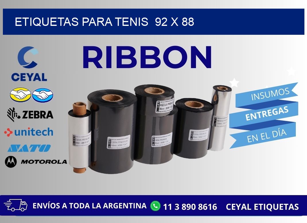 ETIQUETAS PARA TENIS  92 x 88