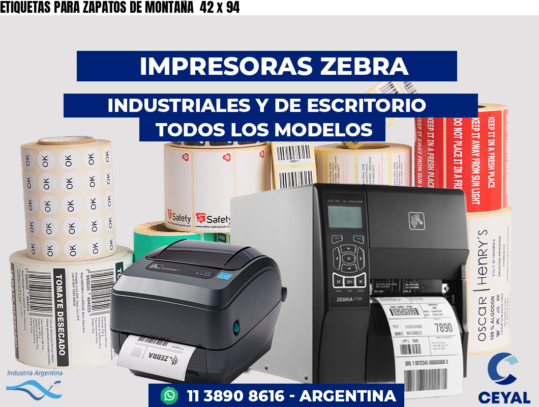 ETIQUETAS PARA ZAPATOS DE MONTAÑA  42 x 94
