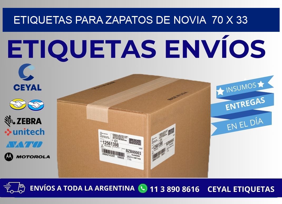 ETIQUETAS PARA ZAPATOS DE NOVIA  70 x 33