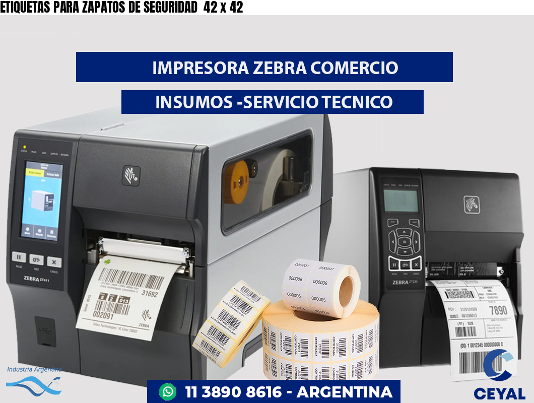 ETIQUETAS PARA ZAPATOS DE SEGURIDAD  42 x 42