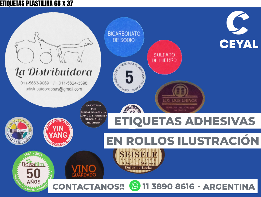 ETIQUETAS PLASTILINA 68 x 37