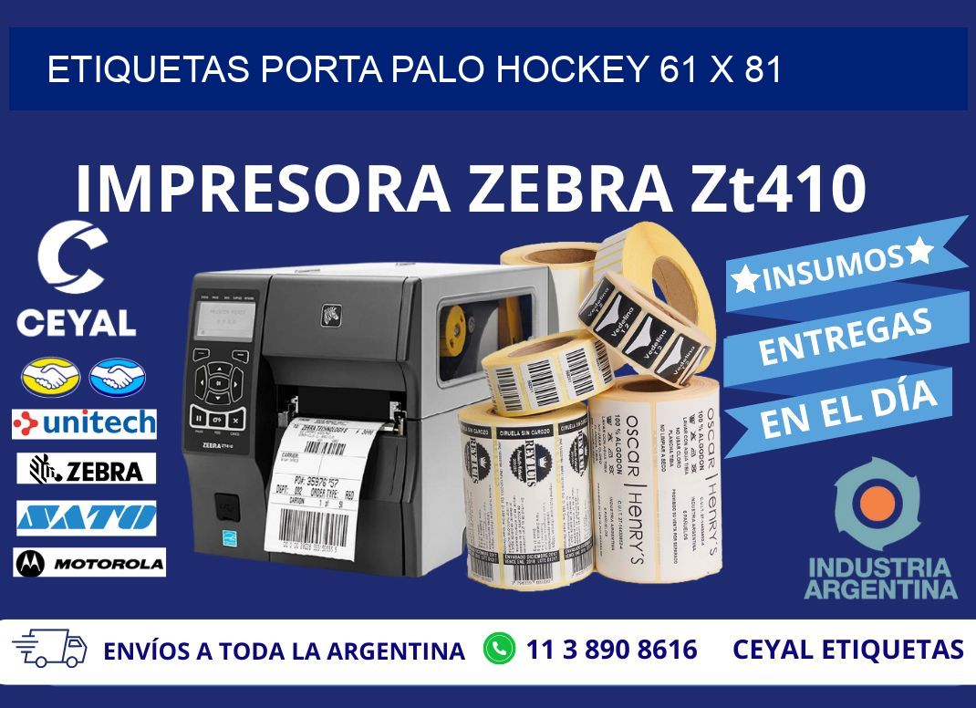 ETIQUETAS PORTA PALO HOCKEY 61 x 81