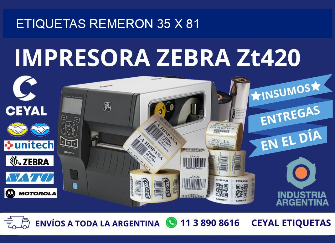 ETIQUETAS REMERON 35 x 81