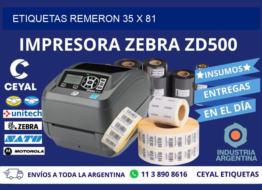 ETIQUETAS REMERON 35 x 81