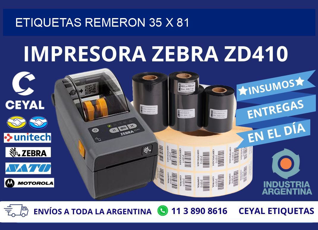 ETIQUETAS REMERON 35 x 81