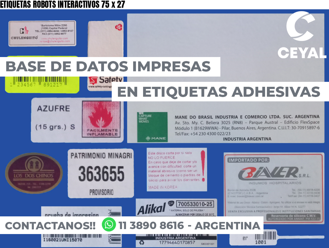ETIQUETAS ROBOTS INTERACTIVOS 75 x 27
