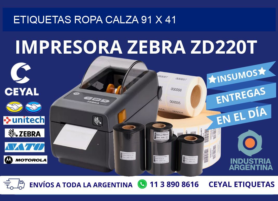 ETIQUETAS ROPA CALZA 91 x 41