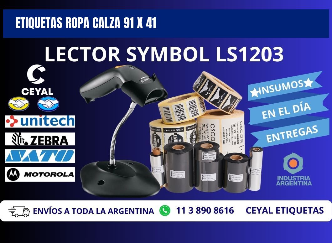ETIQUETAS ROPA CALZA 91 x 41