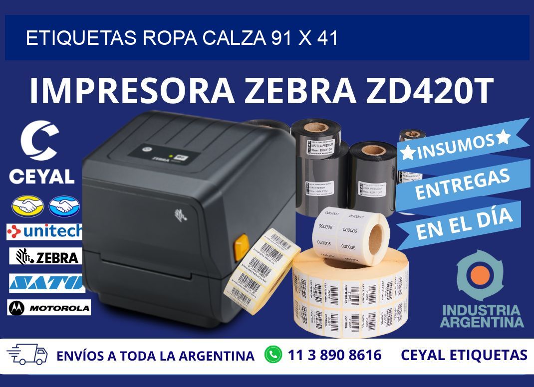 ETIQUETAS ROPA CALZA 91 x 41