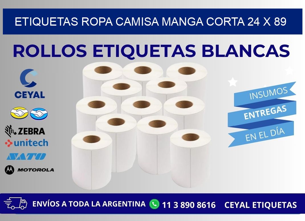 ETIQUETAS ROPA CAMISA MANGA CORTA 24 x 89