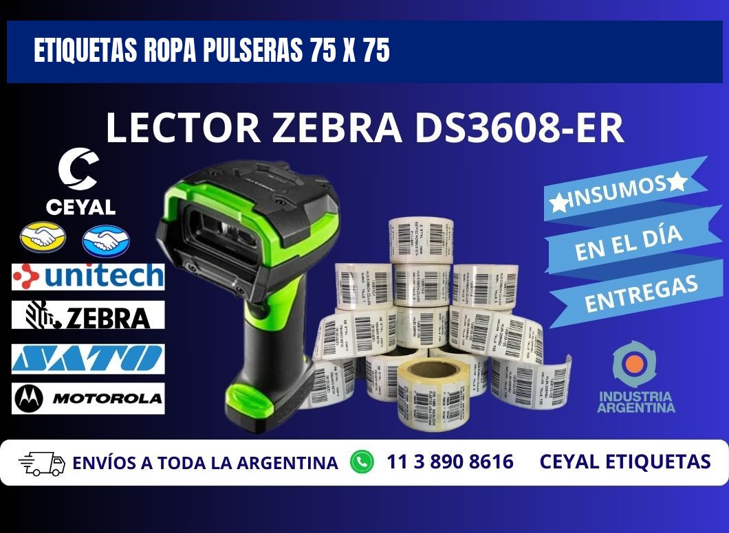 ETIQUETAS ROPA PULSERAS 75 x 75