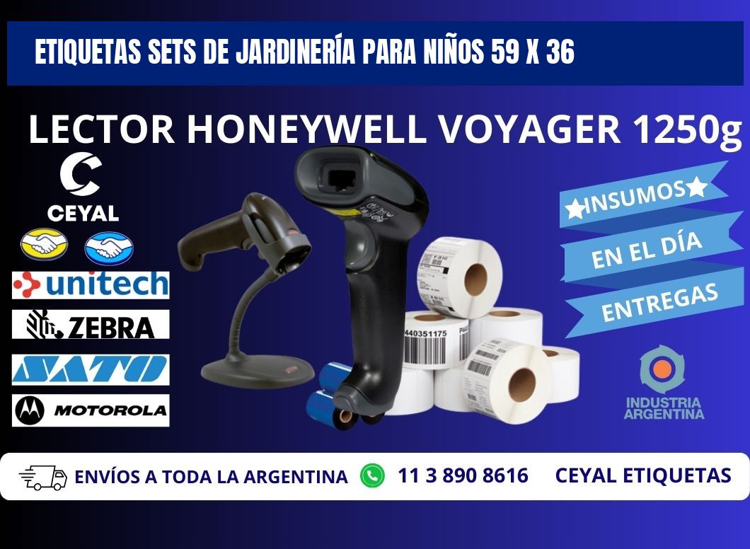 ETIQUETAS SETS DE JARDINERÍA PARA NIÑOS 59 x 36