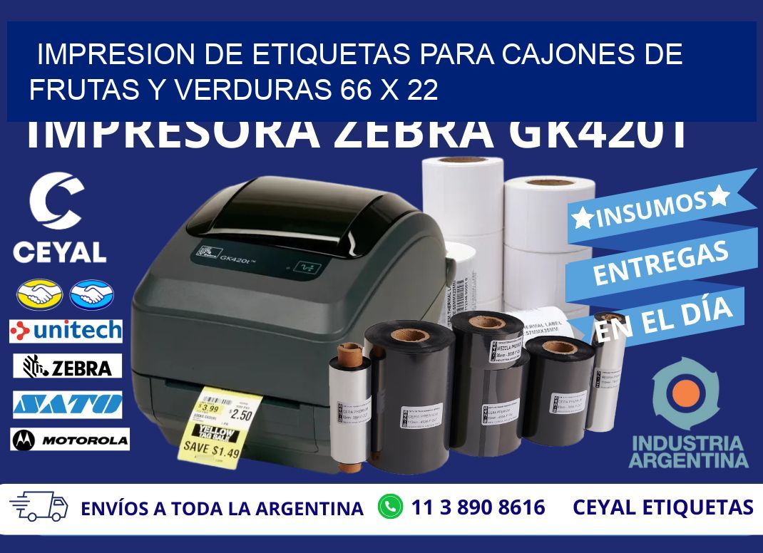 IMPRESION DE ETIQUETAS PARA CAJONES DE FRUTAS Y VERDURAS 66 x 22