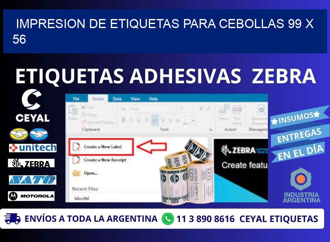 IMPRESION DE ETIQUETAS PARA CEBOLLAS 99 x 56