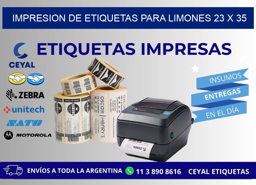 IMPRESION DE ETIQUETAS PARA LIMONES 23 x 35