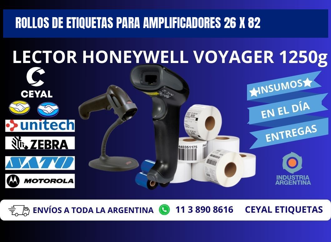 ROLLOS DE ETIQUETAS PARA AMPLIFICADORES 26 x 82