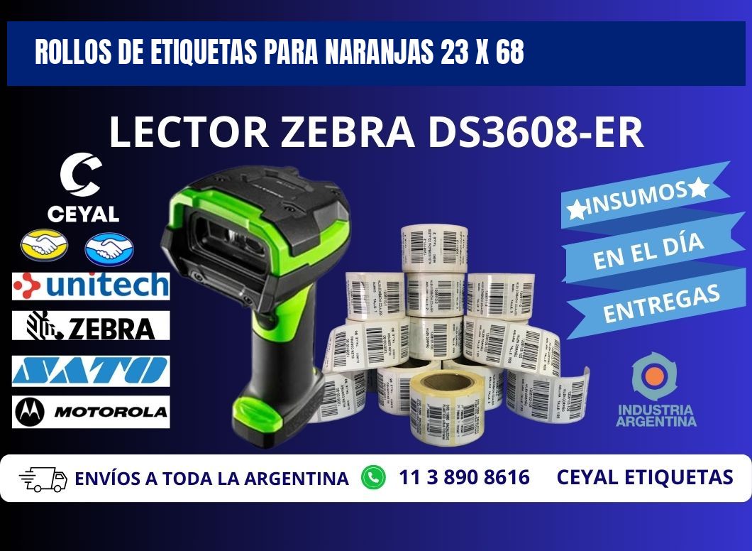 ROLLOS DE ETIQUETAS PARA NARANJAS 23 x 68