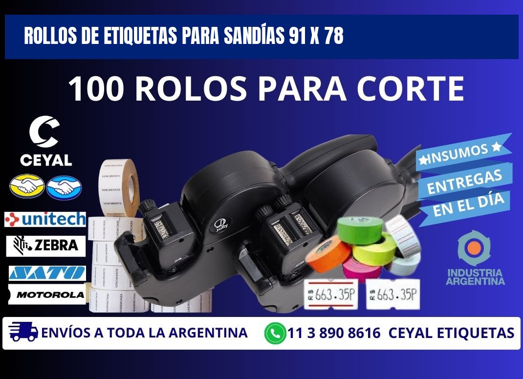ROLLOS DE ETIQUETAS PARA SANDÍAS 91 x 78