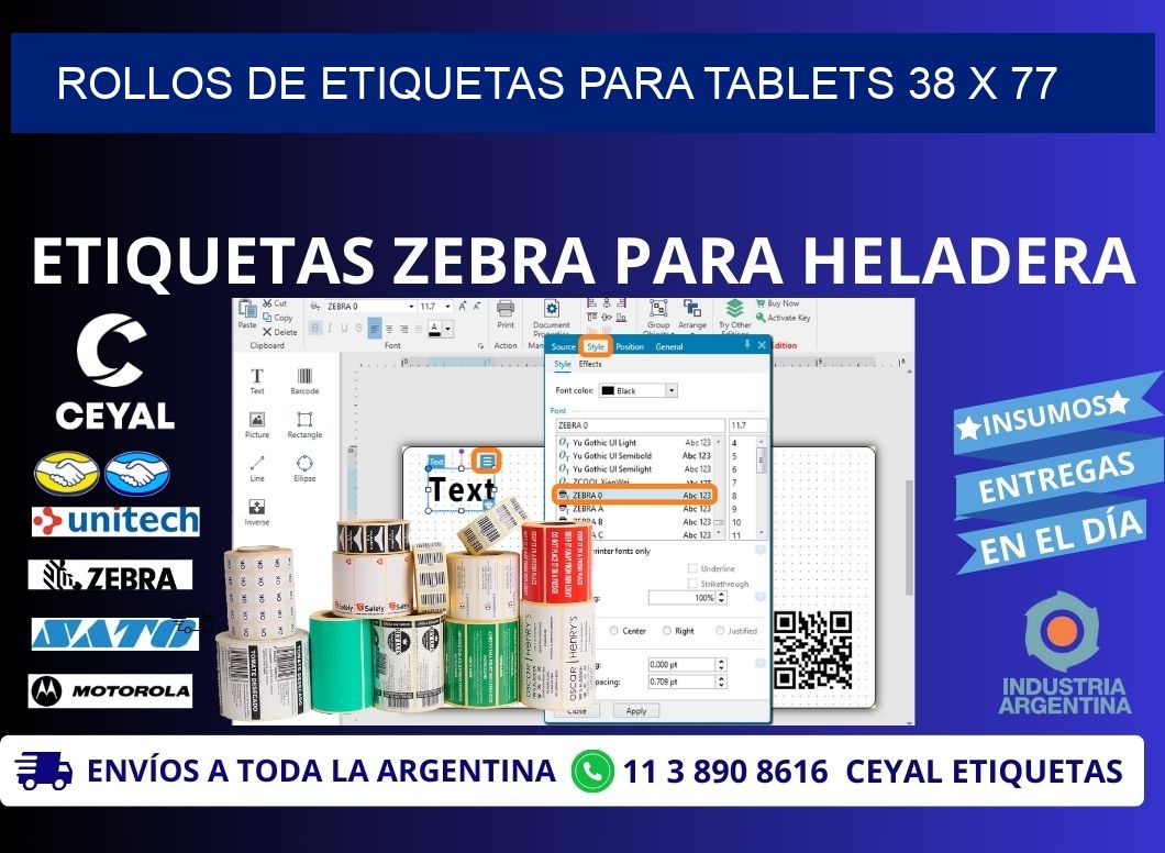 ROLLOS DE ETIQUETAS PARA TABLETS 38 x 77