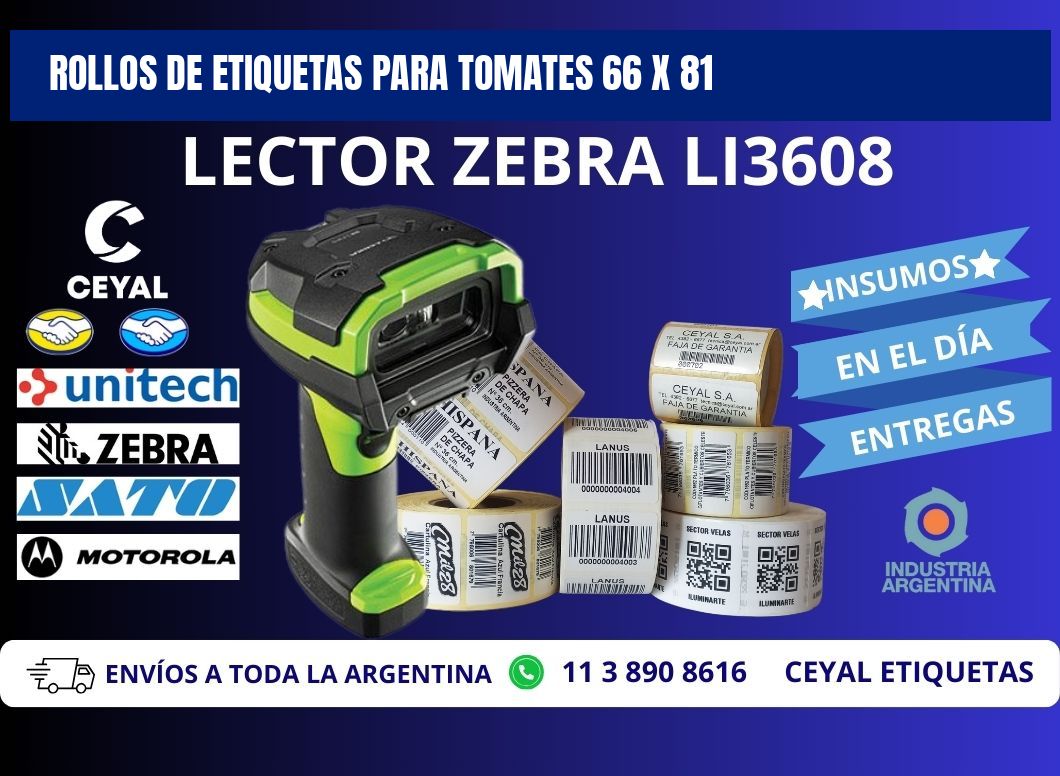 ROLLOS DE ETIQUETAS PARA TOMATES 66 x 81