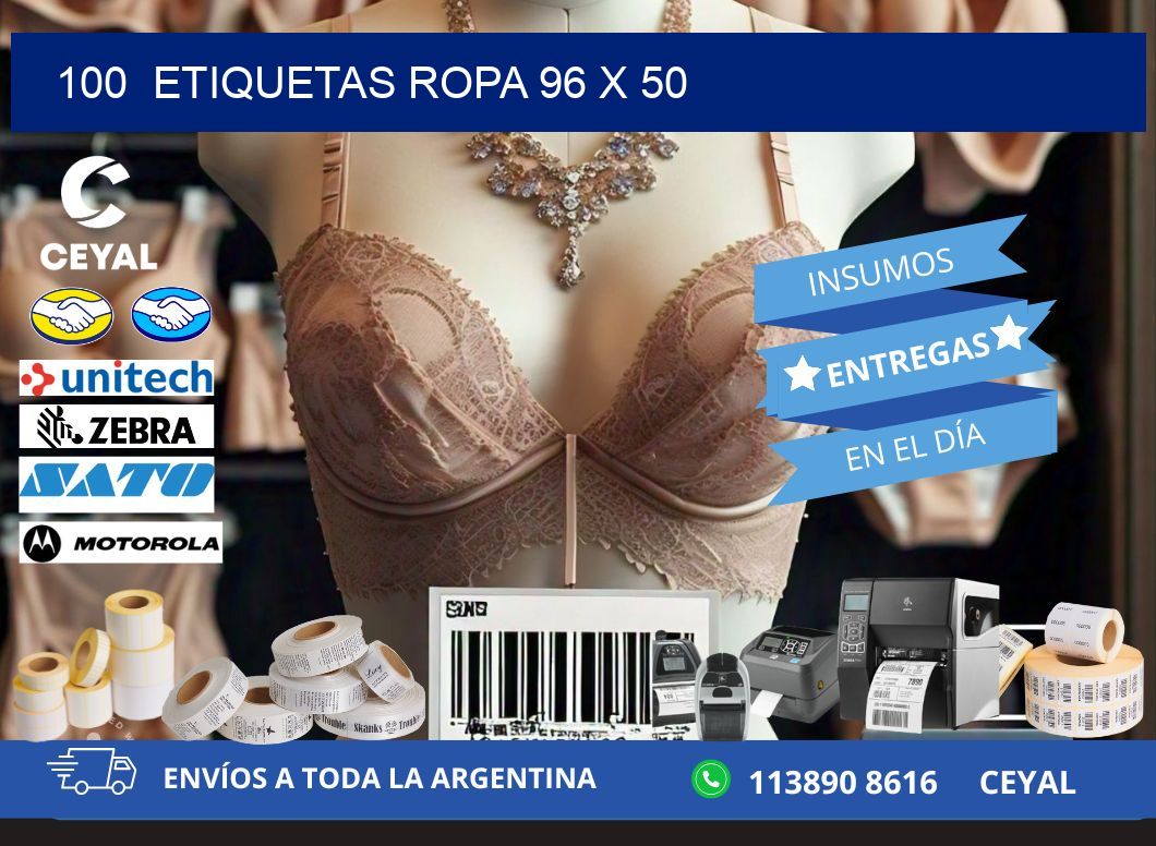 100  ETIQUETAS ROPA 96 x 50