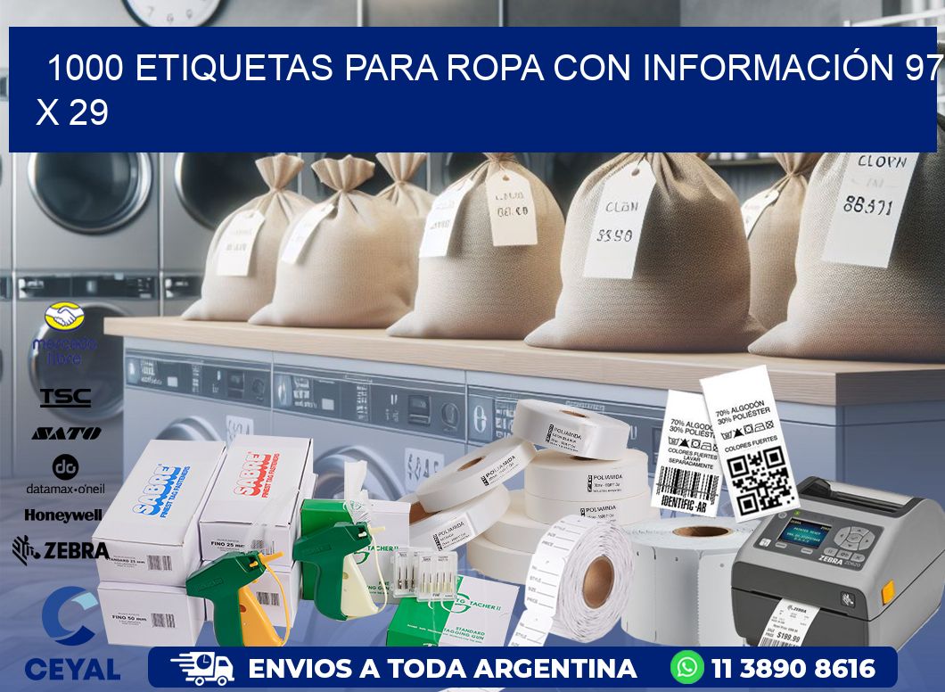 1000 ETIQUETAS PARA ROPA CON INFORMACIÓN 97 x 29