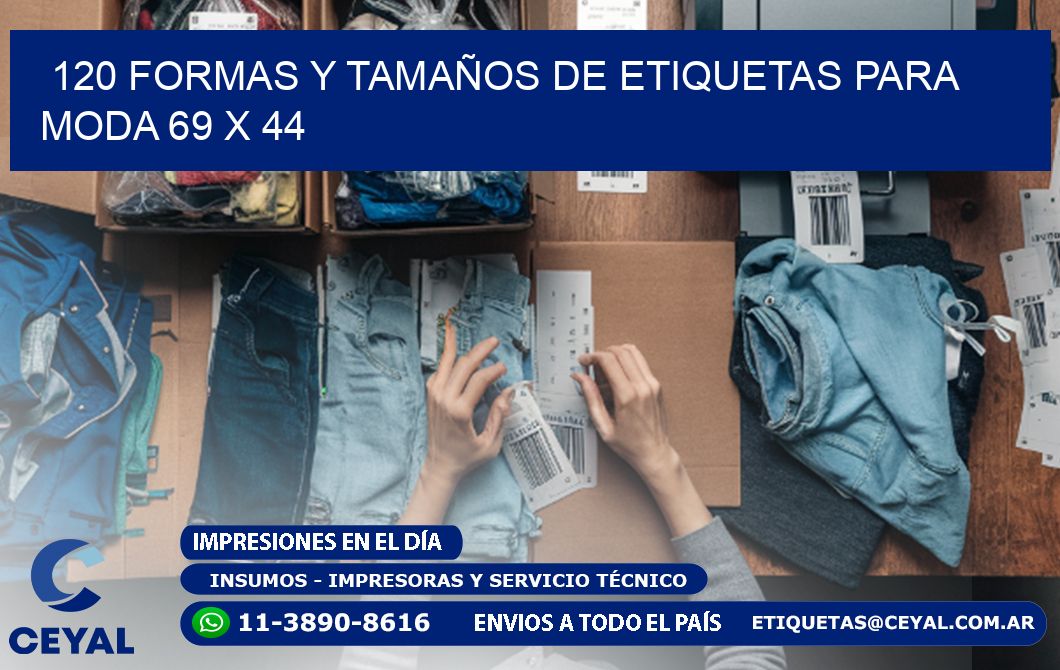 120 FORMAS Y TAMAÑOS DE ETIQUETAS PARA MODA 69 x 44