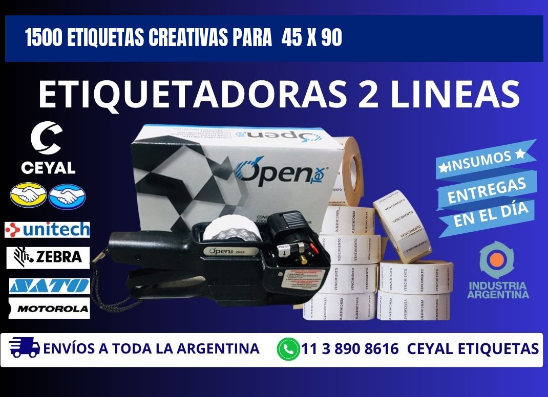 1500 ETIQUETAS CREATIVAS PARA  45 x 90