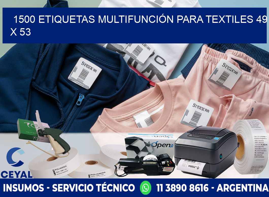 1500 ETIQUETAS MULTIFUNCIÓN PARA TEXTILES 49 x 53