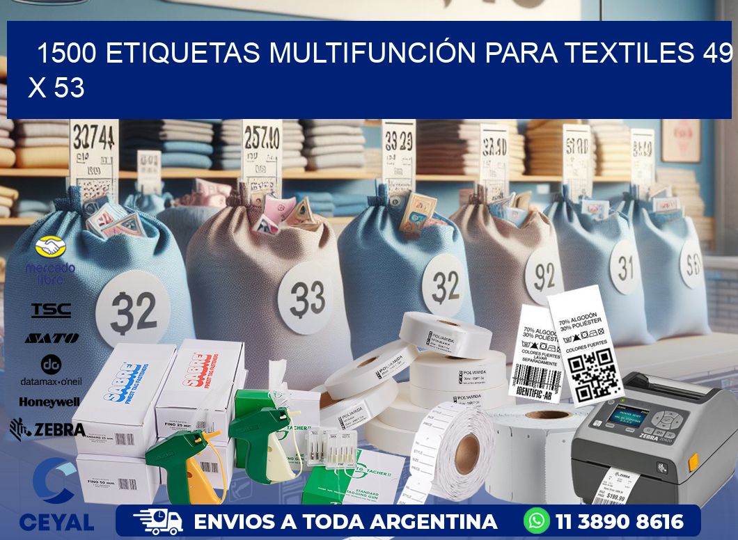 1500 ETIQUETAS MULTIFUNCIÓN PARA TEXTILES 49 x 53