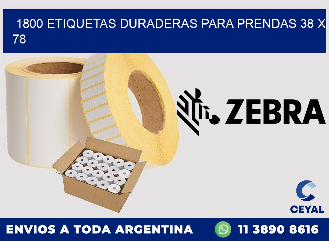 1800 ETIQUETAS DURADERAS PARA PRENDAS 38 x 78